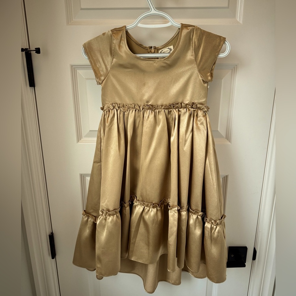 Joyfolie Gold dress girls size 7